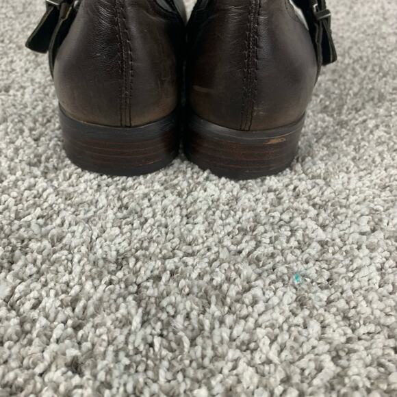 Arturo Chiang Boots Tall ankle Shaft Moto Studded Gray Buckle Side Zip Size 8.5 - Picture 7 of 9